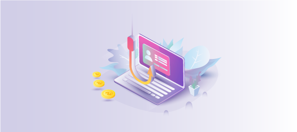Phishing hook on laptop