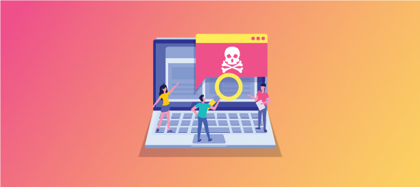 People standing on laptop