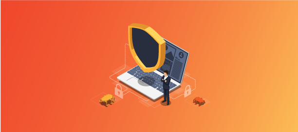 Laptop with a shield on it