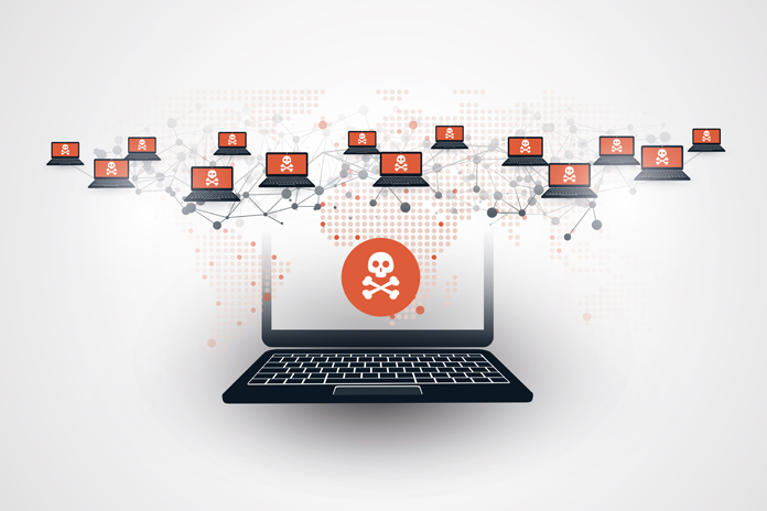 Laptop with Ransomware Attack