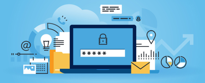 laptop and envelope in front of cloud